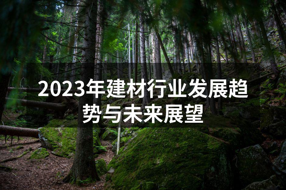 2023年建材行业发展趋势与未来展望