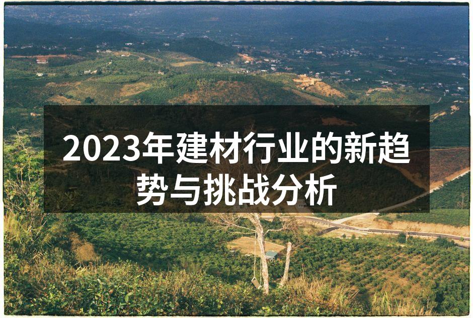 2023年建材行业的新趋势与挑战分析